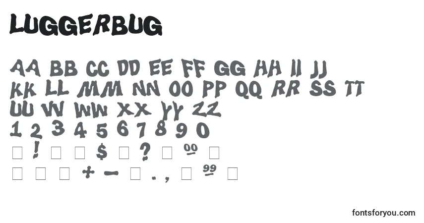 Czcionka Luggerbug – alfabet, cyfry, specjalne znaki