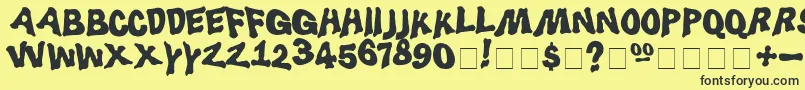 Luggerbug Font – Black Fonts on Yellow Background