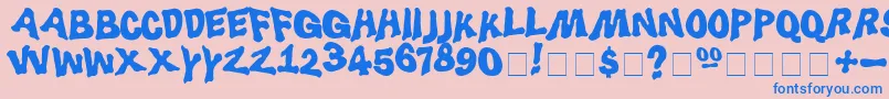 Luggerbug Font – Blue Fonts on Pink Background