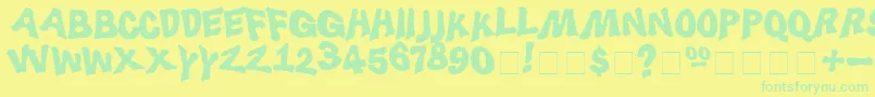 Luggerbug Font – Green Fonts on Yellow Background