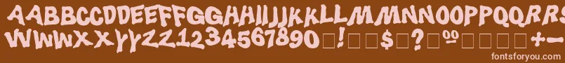 Luggerbug Font – Pink Fonts on Brown Background