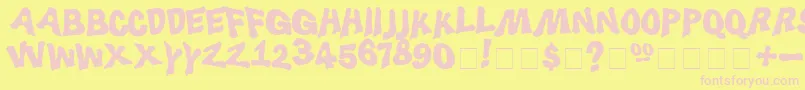 Luggerbug Font – Pink Fonts on Yellow Background