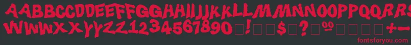 Luggerbug Font – Red Fonts on Black Background