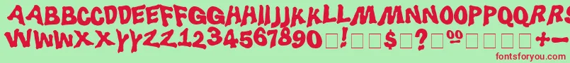 Luggerbug Font – Red Fonts on Green Background