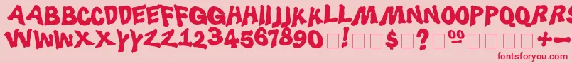 Luggerbug Font – Red Fonts on Pink Background