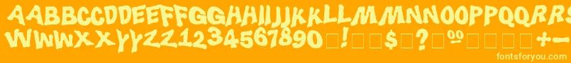 Luggerbug Font – Yellow Fonts on Orange Background