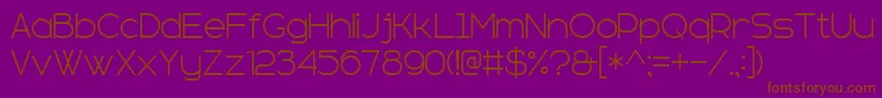 SansSerifPlus7-fontti – ruskeat fontit violetilla taustalla