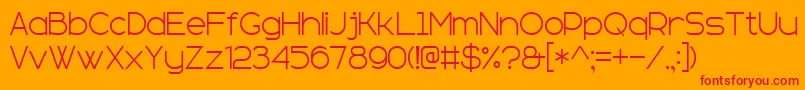 SansSerifPlus7 Font – Red Fonts on Orange Background