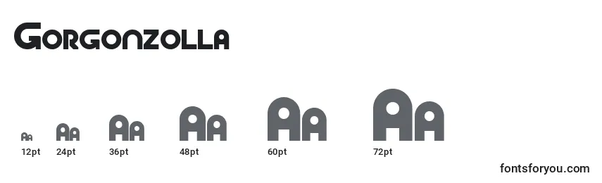 Размеры шрифта Gorgonzolla