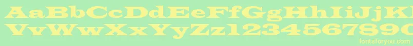 LatinRegular Font – Yellow Fonts on Green Background