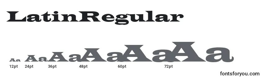 Размеры шрифта LatinRegular