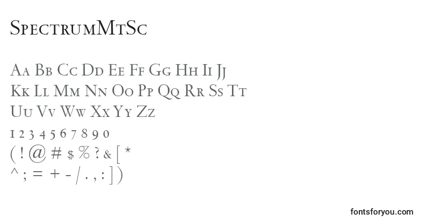 Czcionka SpectrumMtSc – alfabet, cyfry, specjalne znaki