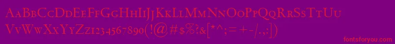 Czcionka SpectrumMtSc – czerwone czcionki na fioletowym tle