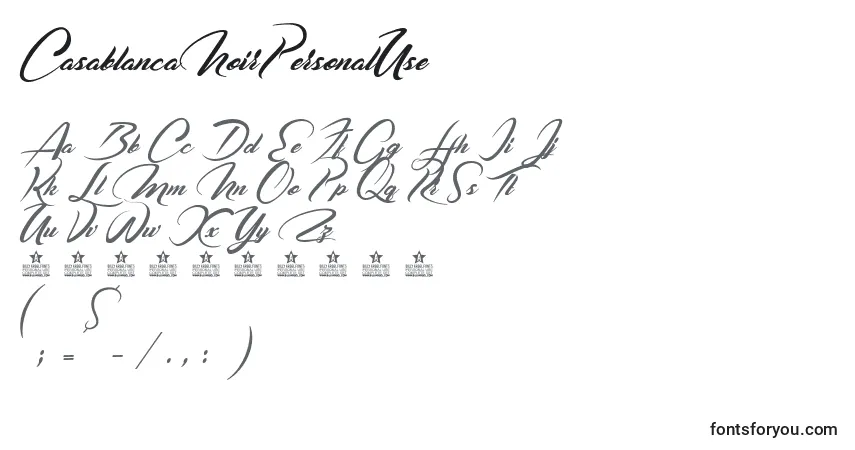 Schriftart CasablancaNoirPersonalUse – Alphabet, Zahlen, spezielle Symbole