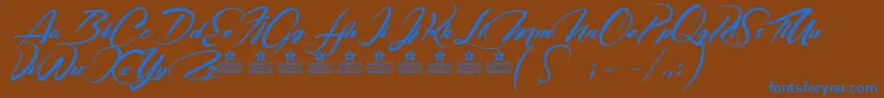 CasablancaNoirPersonalUse Font – Blue Fonts on Brown Background