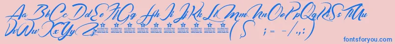 CasablancaNoirPersonalUse Font – Blue Fonts on Pink Background