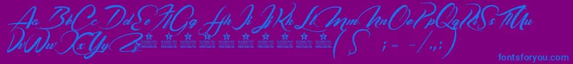 CasablancaNoirPersonalUse Font – Blue Fonts on Purple Background