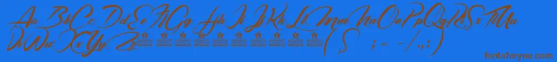 CasablancaNoirPersonalUse Font – Brown Fonts on Blue Background