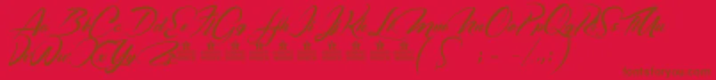 CasablancaNoirPersonalUse-Schriftart – Braune Schriften auf rotem Hintergrund