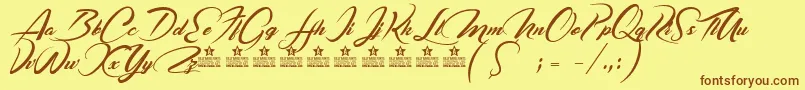 CasablancaNoirPersonalUse Font – Brown Fonts on Yellow Background