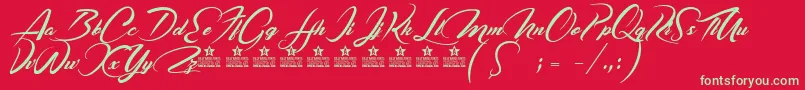 CasablancaNoirPersonalUse Font – Green Fonts on Red Background