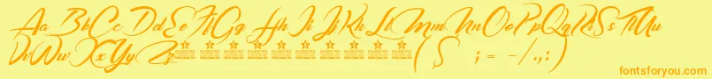 CasablancaNoirPersonalUse Font – Orange Fonts on Yellow Background