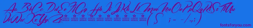 CasablancaNoirPersonalUse Font – Purple Fonts on Blue Background