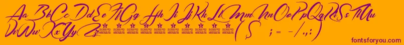 CasablancaNoirPersonalUse Font – Purple Fonts on Orange Background