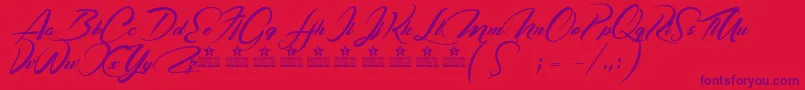 CasablancaNoirPersonalUse Font – Purple Fonts on Red Background