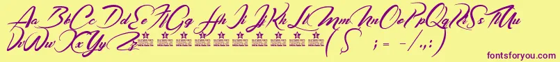 CasablancaNoirPersonalUse Font – Purple Fonts on Yellow Background