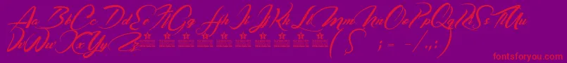 CasablancaNoirPersonalUse Font – Red Fonts on Purple Background