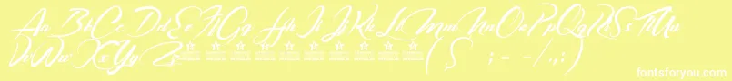 フォントCasablancaNoirPersonalUse – 黄色い背景に白い文字