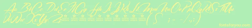 CasablancaNoirPersonalUse Font – Yellow Fonts on Green Background