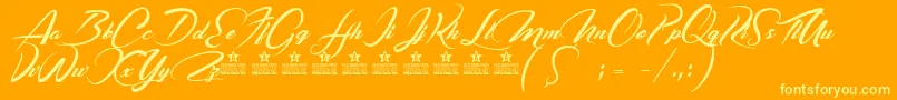 CasablancaNoirPersonalUse Font – Yellow Fonts on Orange Background