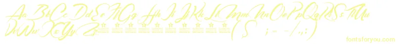 CasablancaNoirPersonalUse Font – Yellow Fonts on White Background