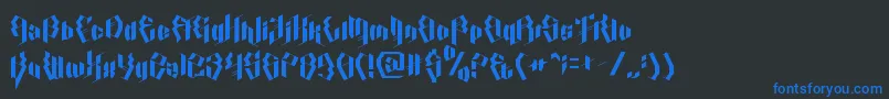 CalligraphyAquiver Font – Blue Fonts on Black Background