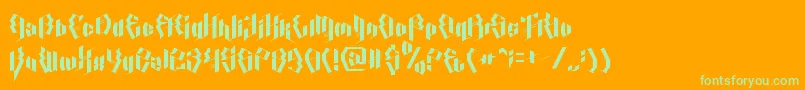 Fonte CalligraphyAquiver – fontes verdes em um fundo laranja