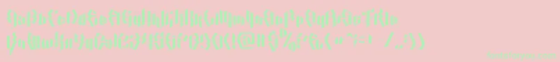 CalligraphyAquiver Font – Green Fonts on Pink Background