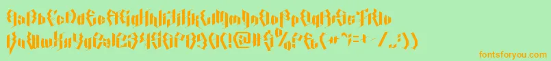 CalligraphyAquiver Font – Orange Fonts on Green Background