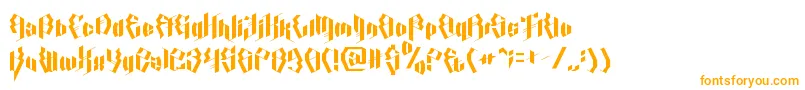 CalligraphyAquiver-fontti – oranssit fontit valkoisella taustalla