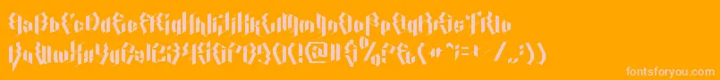 CalligraphyAquiver Font – Pink Fonts on Orange Background