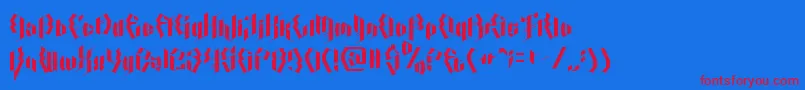 CalligraphyAquiver Font – Red Fonts on Blue Background