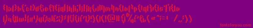 CalligraphyAquiver-Schriftart – Rote Schriften auf violettem Hintergrund