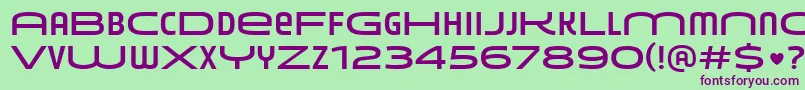 YouniononefyRegularXs Font – Purple Fonts on Green Background