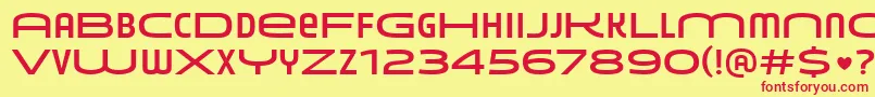 YouniononefyRegularXs Font – Red Fonts on Yellow Background