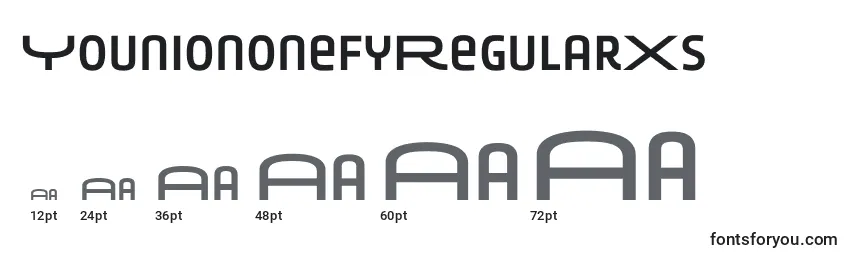 YouniononefyRegularXs Font Sizes