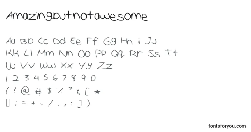 Шрифт Amazingbutnotawesome – алфавит, цифры, специальные символы
