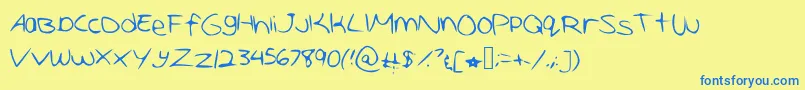 Amazingbutnotawesome Font – Blue Fonts on Yellow Background