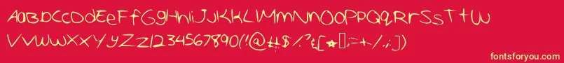 Amazingbutnotawesome Font – Yellow Fonts on Red Background