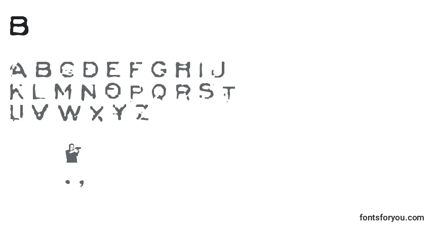 Czcionka Badcargo – alfabet, cyfry, specjalne znaki